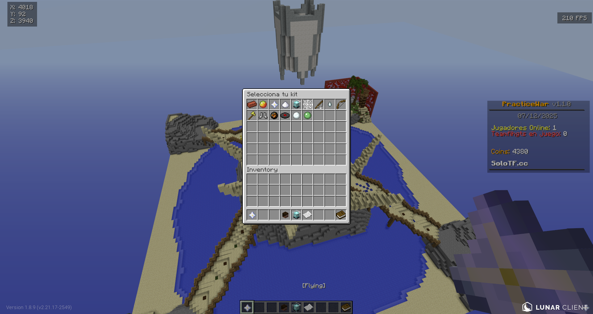 Menú de Selección de Kits